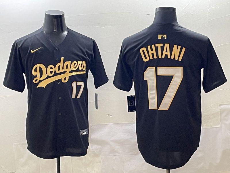 Men Los Angeles Dodgers #17 Ohtani Black Gold Nike 2025 MLB Jersey style 4241->washington nationals->MLB Jersey